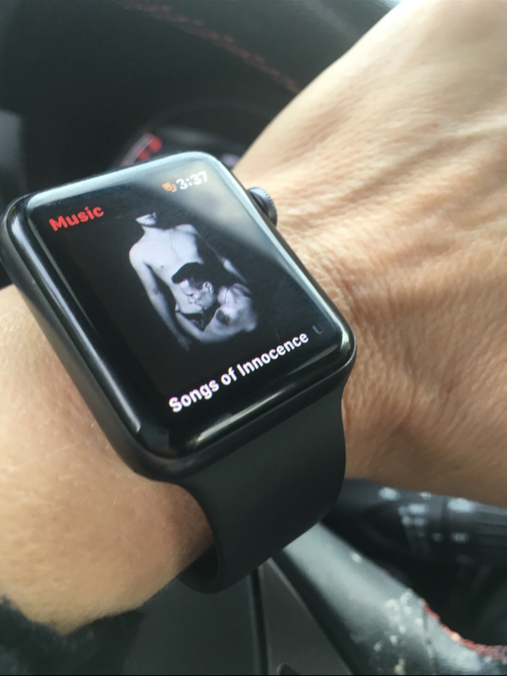 Apple Black Smartwatch with Black Sport Band - Music Display #3